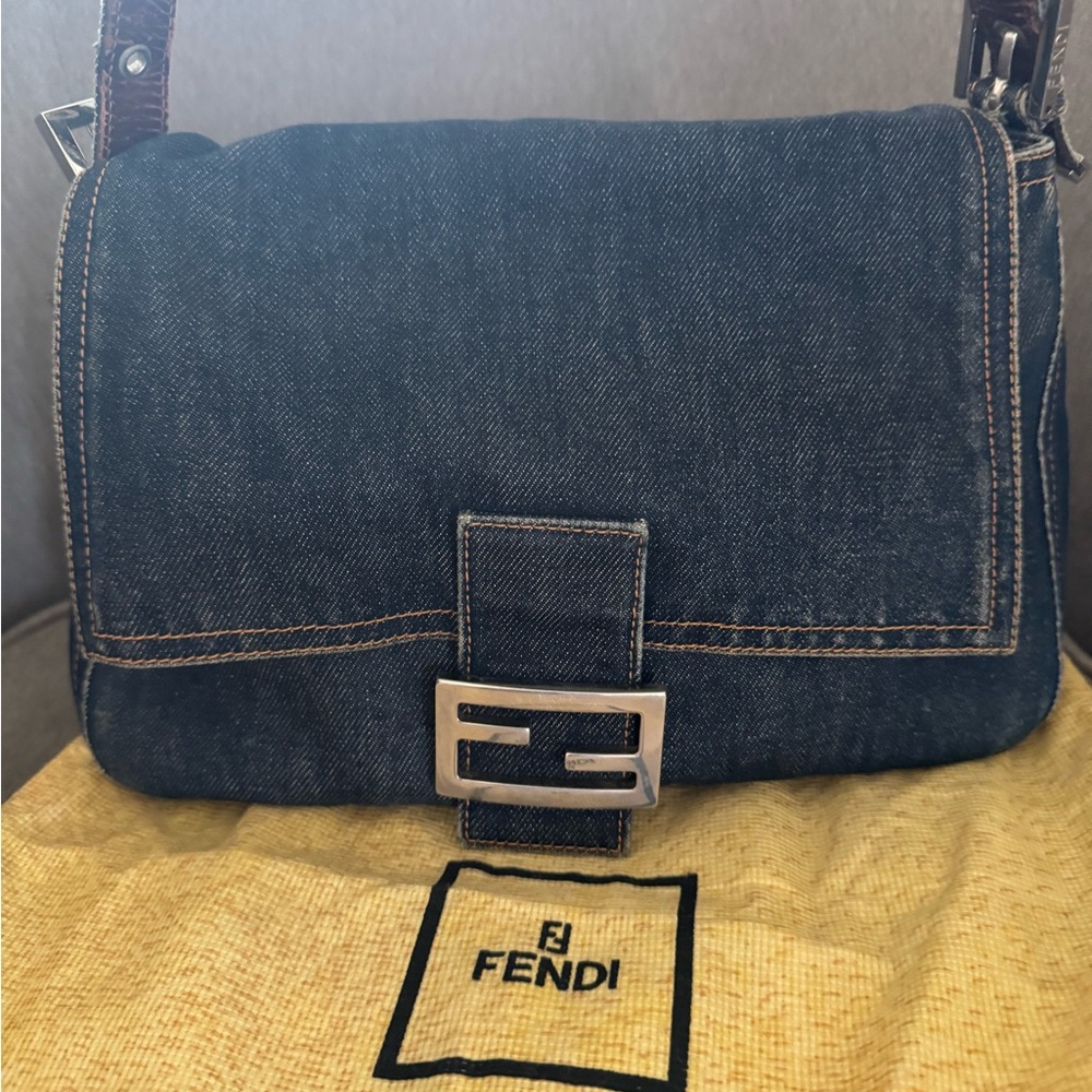 Fendi Vintage Mamma Baguette in Denim.